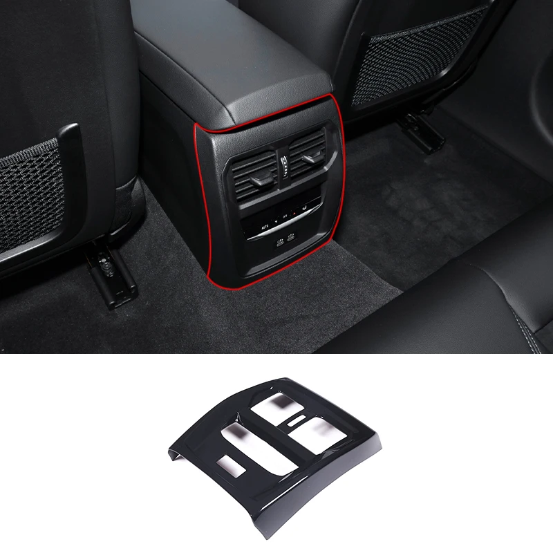 

ABS Carbon Fiber Car Rear Center Air Condition Outlet Vent Frame Trim Decorative Accessories For BMW 4-Series G22 G26 2020-2022