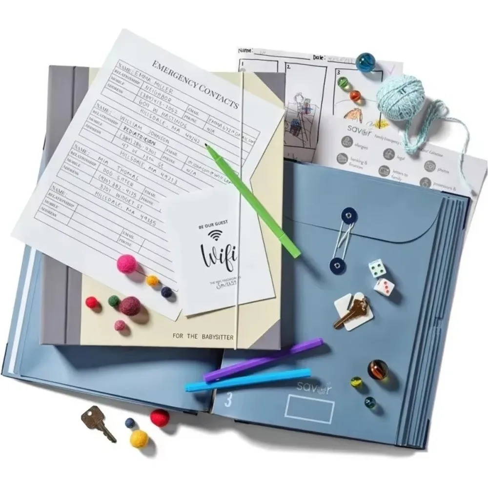 Portable In Case I Go Missing Binder Large Capacity File Tools Accordion Storage Folders Multiple Pockets_voghion.com