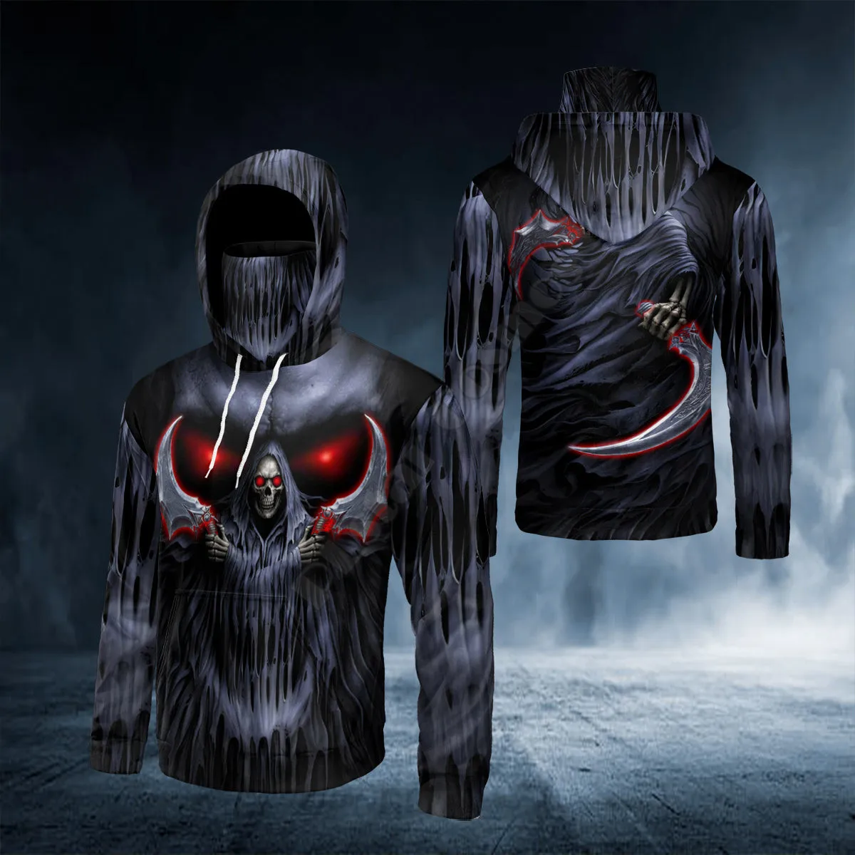 Universe Space Galaxy Skull 3D Printed Bandana Hoodie US Size Women For Men Casual Pullover Hoodie Mask Warm