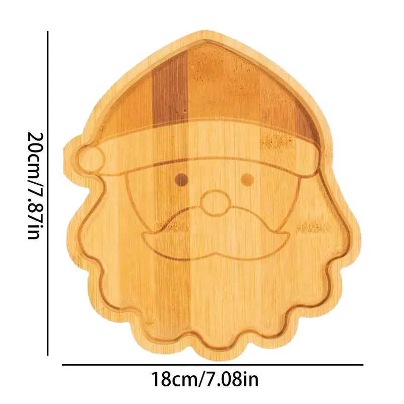 Wood Tray Christmas Decoration Christmas Dish Santa Tree Shape Charcuterie Tray Restaurant Dessert Board for Food Appetizers 6