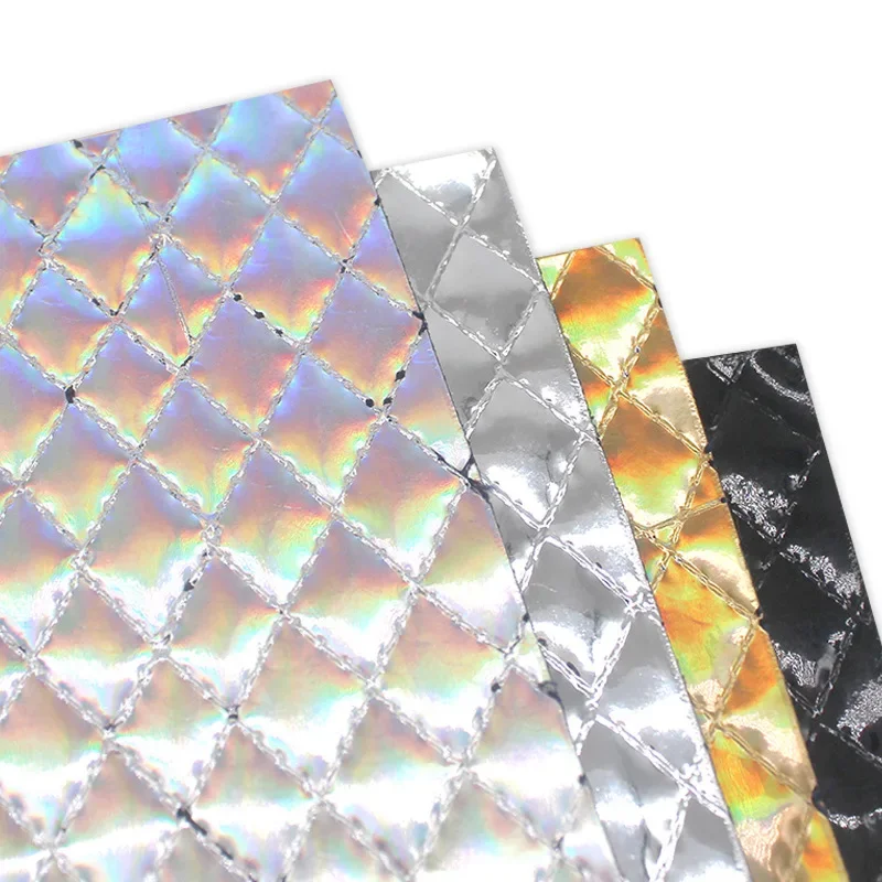 New Colorful Laser Diamond PU Leather Sponge Bottom Soft Hard Bag Leather Shoes Material Wear Resistant Fabric Handbag