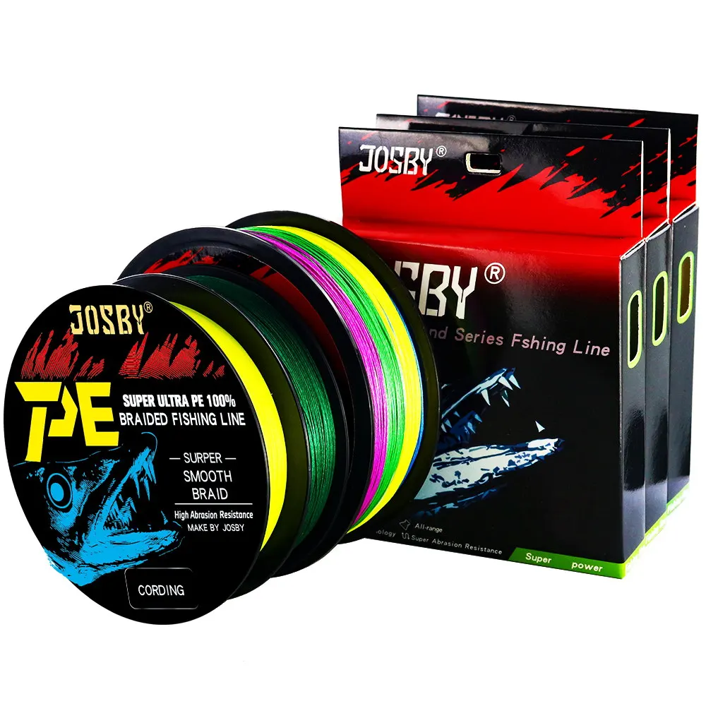 JOSBY 4/8 Strand 300m Japan Super Strong PE Braided Fishing Line 10lb 20lb 35lb 50lb 85lb Japan Floating Line 3