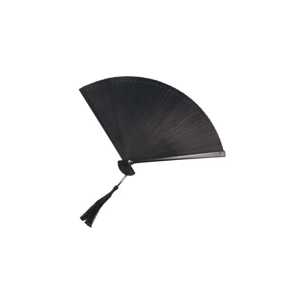 Amajiji Ventaglio Pieghevole A Mano 33 Cm - Telaio In Bambù, Tessuto Nylon, Design Pianoforte - Per Danza, Feste, Matrimoni - 2