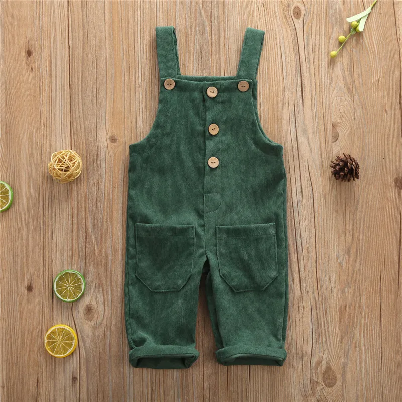 1-5years Unisex Baby Corduroy Suspender Rompers Adjustable Strap Pockets Overalls for Infant Boy And Girl Spring Autumn Jumpsuit children overalls pants kids outfits