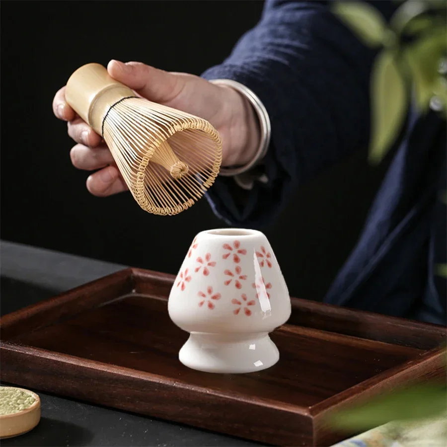 Matcha Whisk And Spoon Set With Stand Japanese Tea Tool 3 Piece_voghion.com
