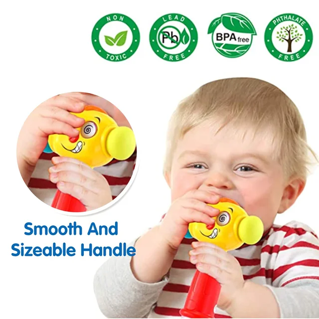 HOLA Baby Boy Toys Light& Musical Baby Hammer Toy for 12 to 18 Months Up Funny Changeable Eyes Baby Hammer Toy 3