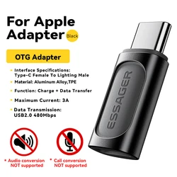 Efficient USB - C to Lightning Adapter - 20W Fast Charging & OTG Capable (USBC male IOS female)