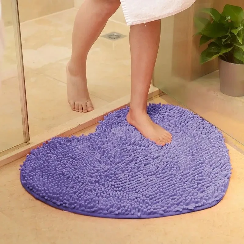 Love Heart Shape Bathroom Carpet Solid Green Red Bath Mats Doormat Tapete Para Quarto Non-sllip Chenille Bedroom Rug Floor Mat floor mat bathroom mat bathroom floor mat toilet mat bath mat anti slip mat