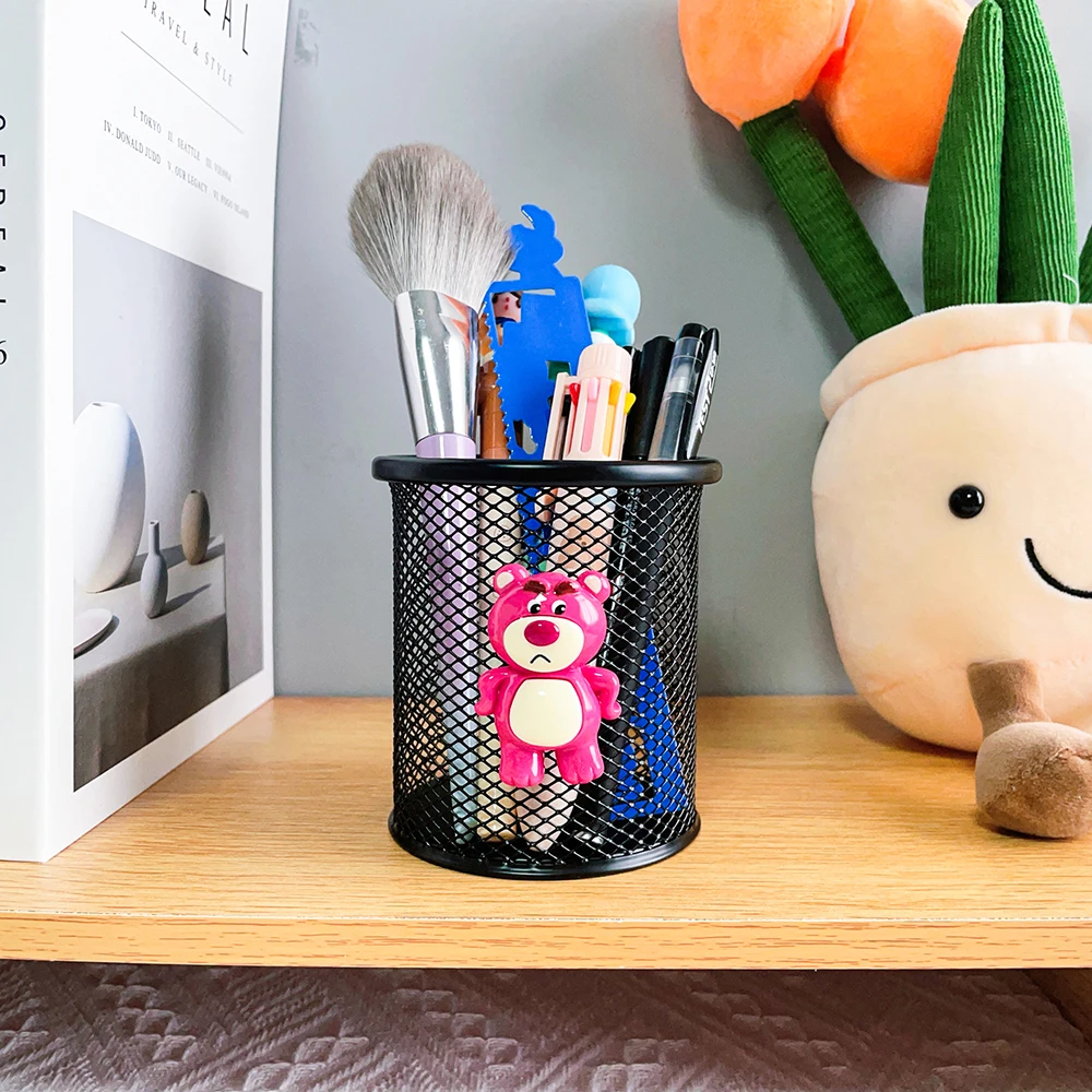 Cartoon Disney Winnie the Pooh Pen Holder, Playful Winnie the Pooh Makeup Holder, Kawaii Hollow Pen Holder Stationery Storage Bo 2