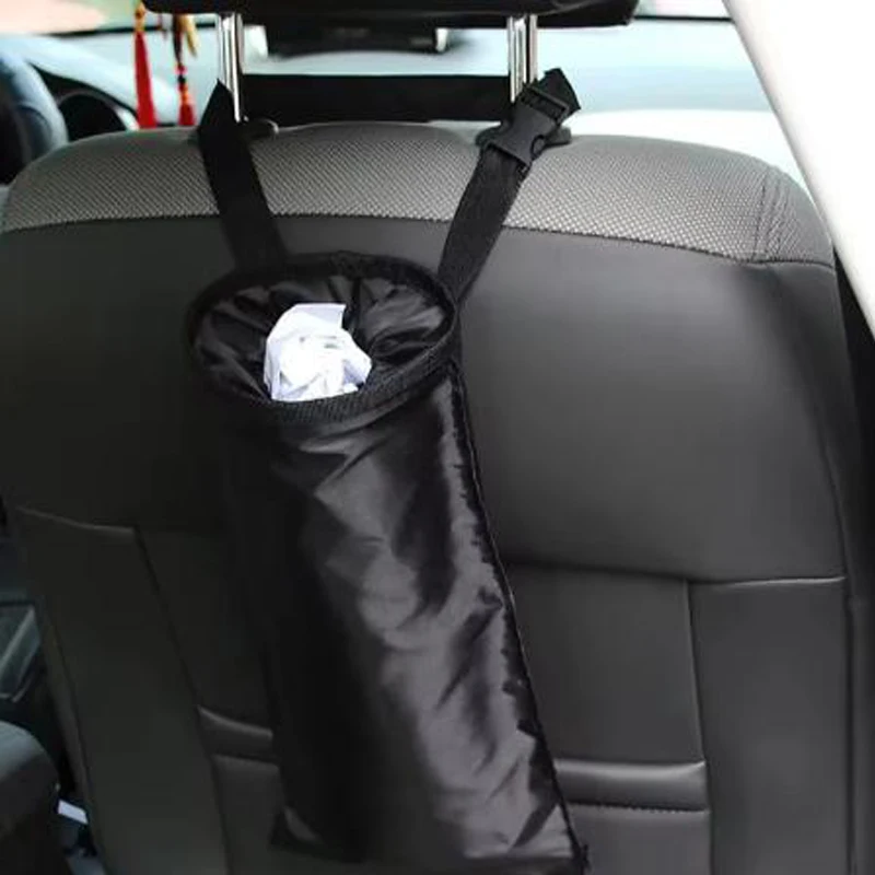 Car Trash Bag Car Seat Back Trash Holder Hang Litter Bag Garbage Storage Rubbish Container Oxford Cloth Car Waste Bins