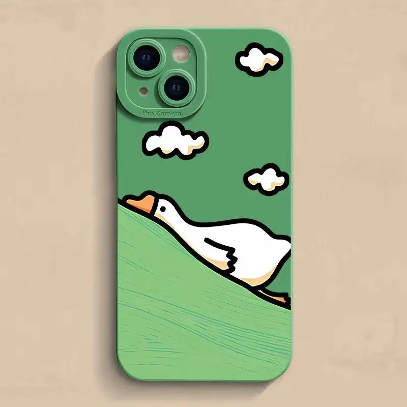 Cartoon Duck Silicone Case with Lens Protection - Soft Back Cover