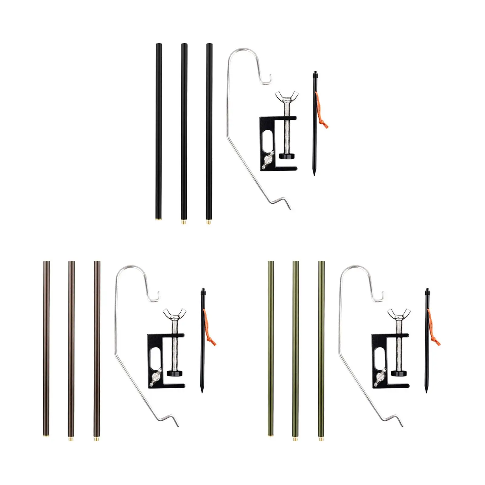 

Camping Lantern Stand with Table Clamp, Adjustable Folding Compact Lamp Stand Hook, Light Hanging Pole for Travel Garden BBQ
