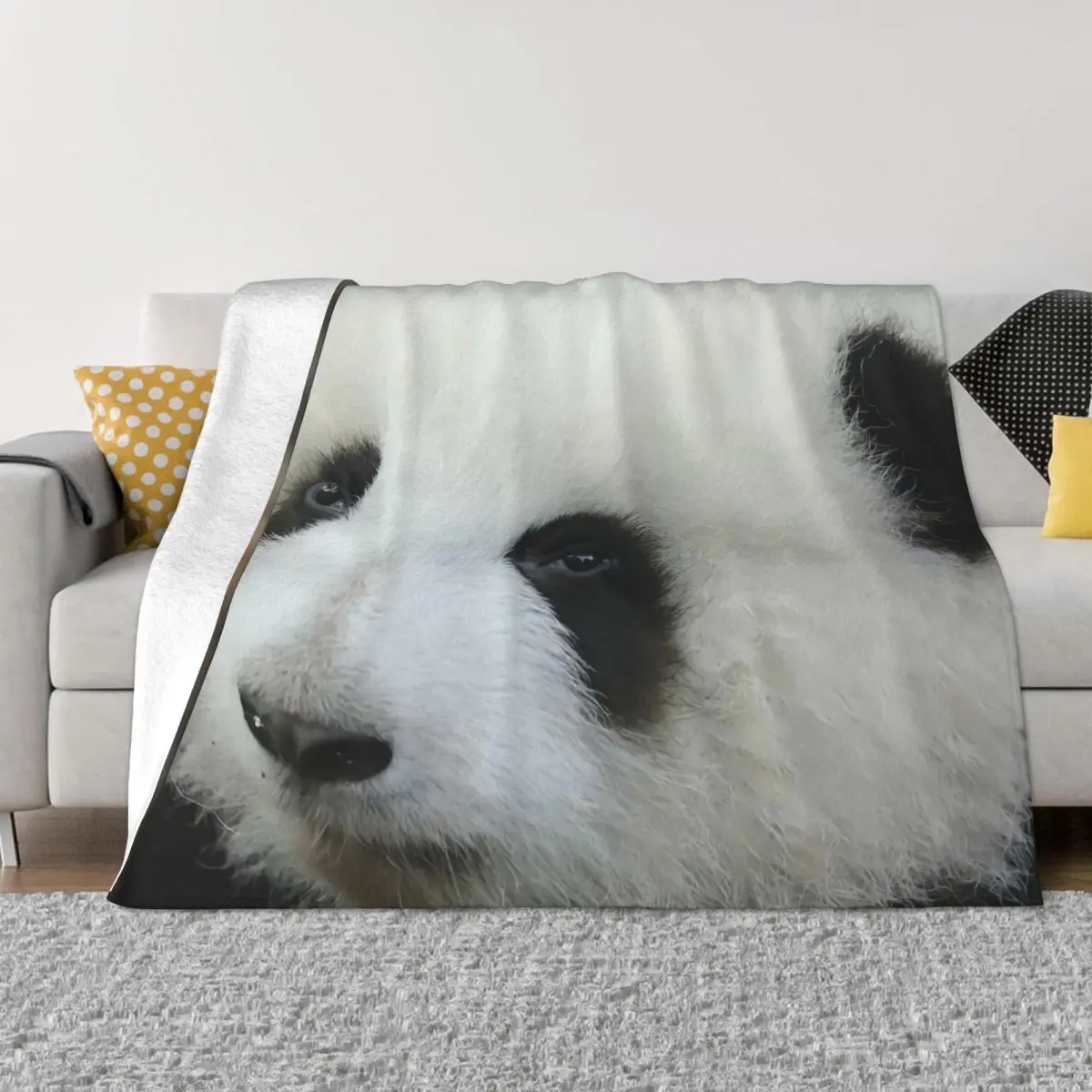

Huahua Panda Animal Blanket Super Warm Decorative Bed Throw Blankets for Easy Care Machine Room Decor