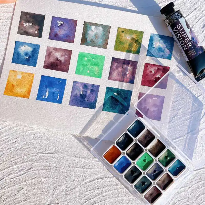 1/2ml Layered Mineral Watercolor Paint Sample 15 Colors Artist Water Color