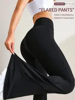 Nude Tight Yoga Pants High Waist Wide Leg Flared Trousers Spring And Summer Running Fitness Sportswear Plus Size Leggings Jeans 1