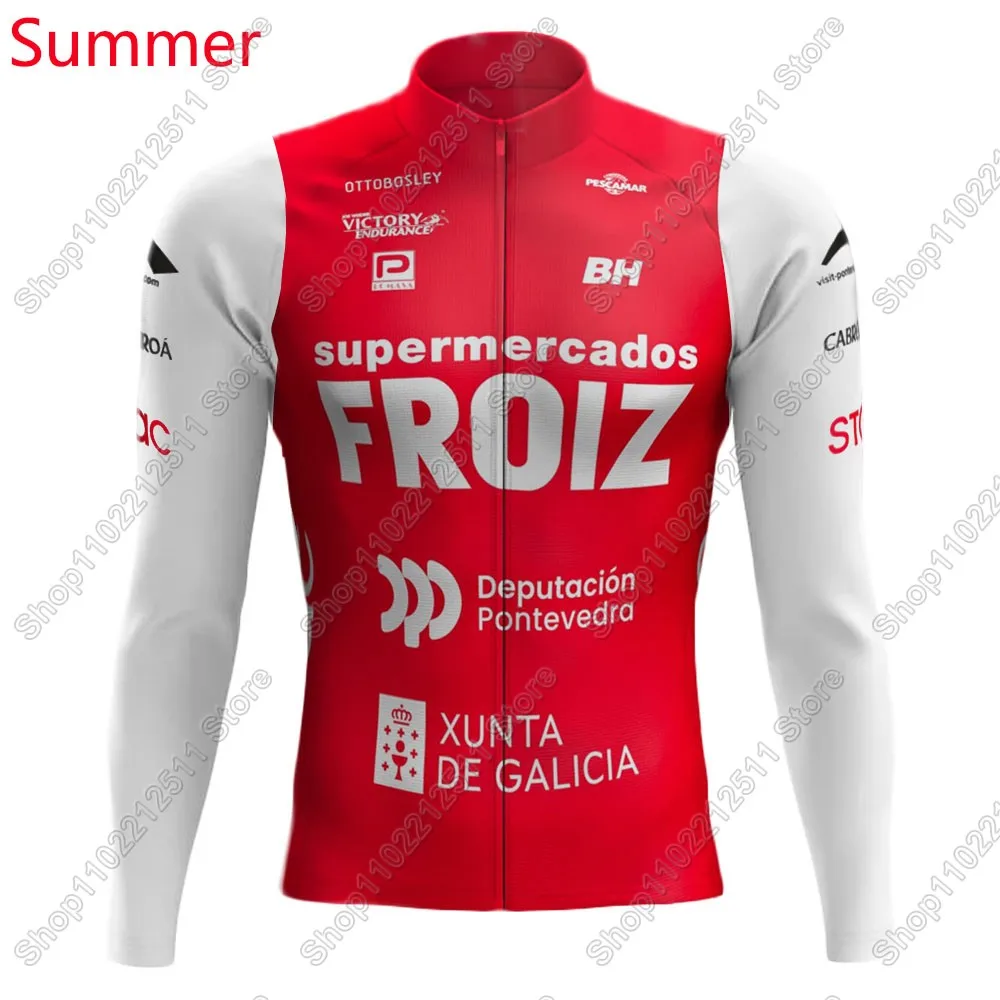 G.D. Supermercados Froiz Cycling Jersey Set Clothing Suit Spain Mens Long Sleeve MTB Bike Road Pants Bib Ropa Ciclismo