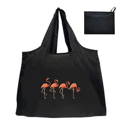 Reusable Large - Capacity Foldable Fashion Tote Bag - Washable and Convenient (1flamingo026)