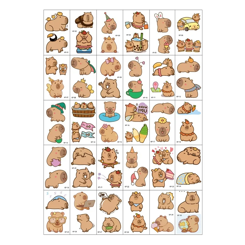 Capybara Geburtstagsparty-Geschenke, Tortenaufsatz, Schlüsselanhänger, Papa-Kreise, Aufkleber, Luftballons, Geschenktüten, Blindbeutel für Kinder, Partyzubehör – Detail 19