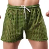 Men's Sexy Big Mesh Hollow Out Boxer Shorts Men Leisure Household Transparent Nets Board Shorts Male Underwear 2