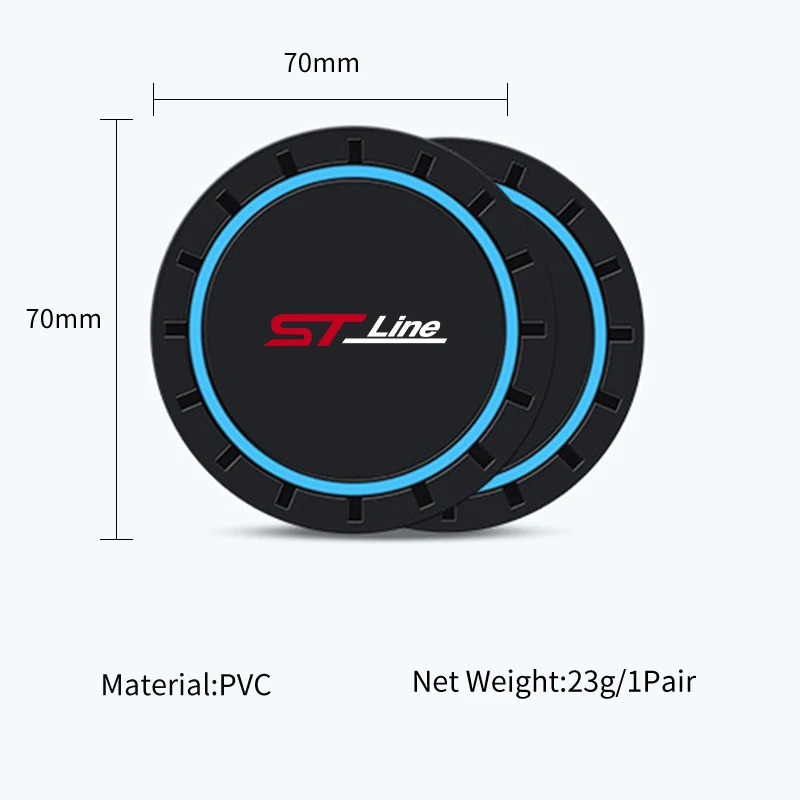Car Coasters Non-Slip Mat 2PCS For Ford