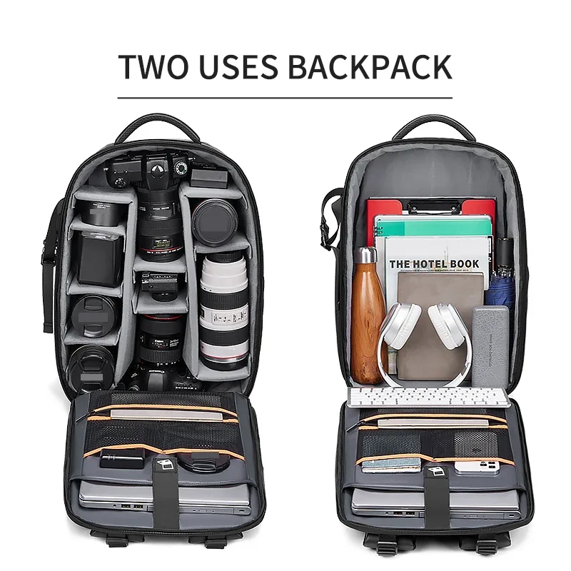 Men travel Professional SLR camera backpack With tripod bracket Detachable into a  40L travel waterproof 16 inch Laptop Backpack 3