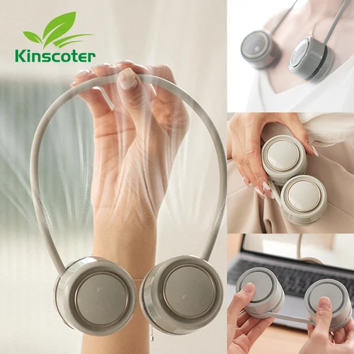 Kinscoter-휴대용 미니 목 선풍기, USB 충전식, 음소거, 스포츠, 넥팬, 야외 환풍기, Portatil, Abanicos 냉각 Outdoor Portable Hanging Neck Fan 2