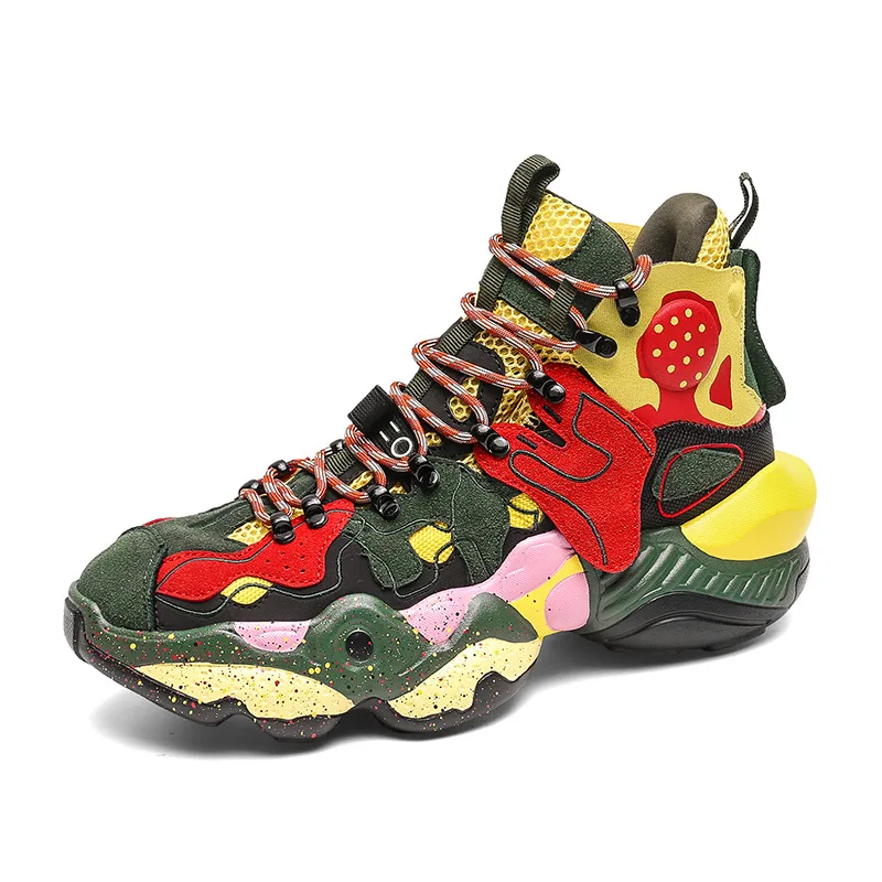 

Spring Autumn Fashion High Top Men's Sneakers Platform Women's Running Shoes Tennis Basketball Outdoor Male Sports Chunky Shoes