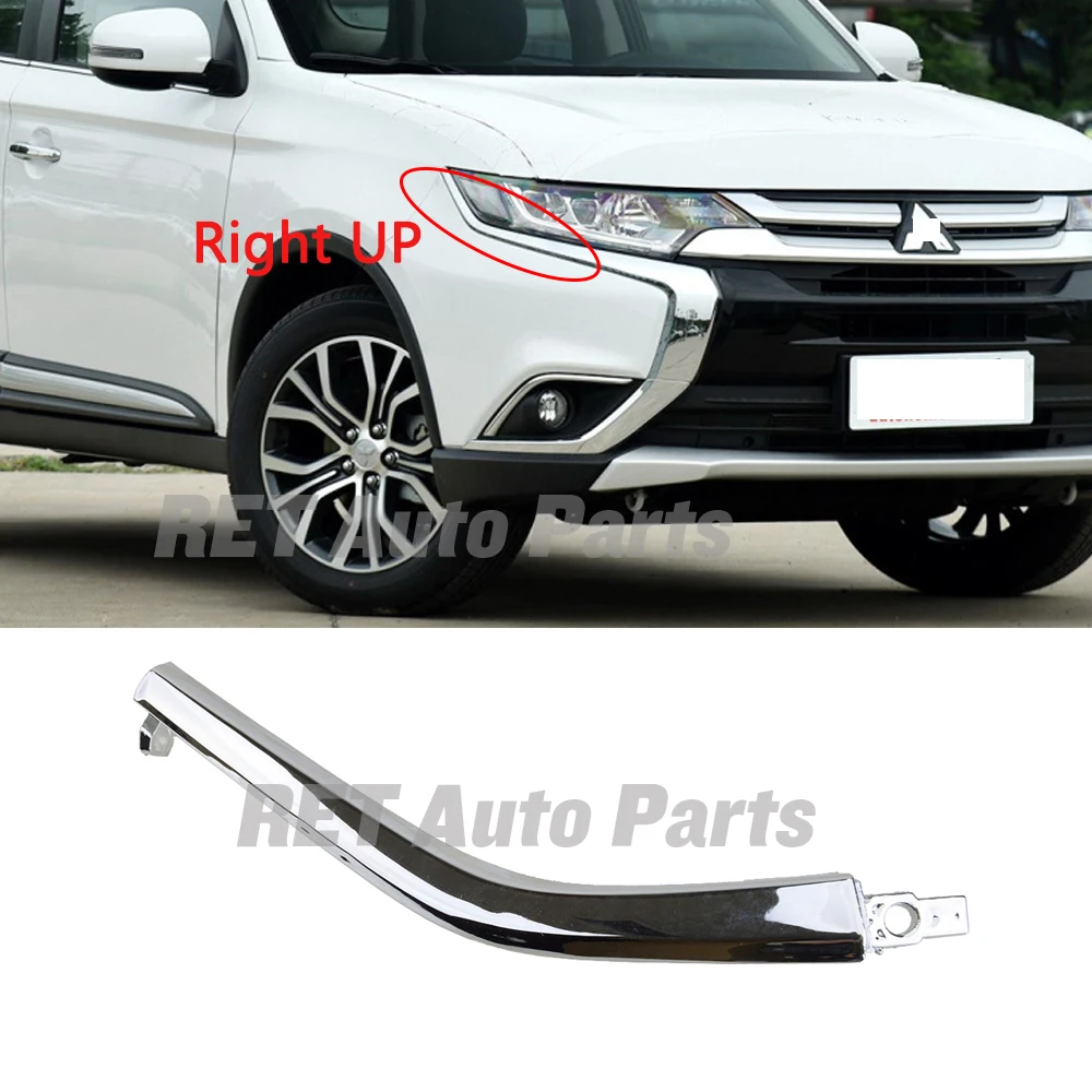 3-Piece Right Front Bumper Chrome Trim Set For 2016-2020 Mitsubishi Outlander – Direct Fit