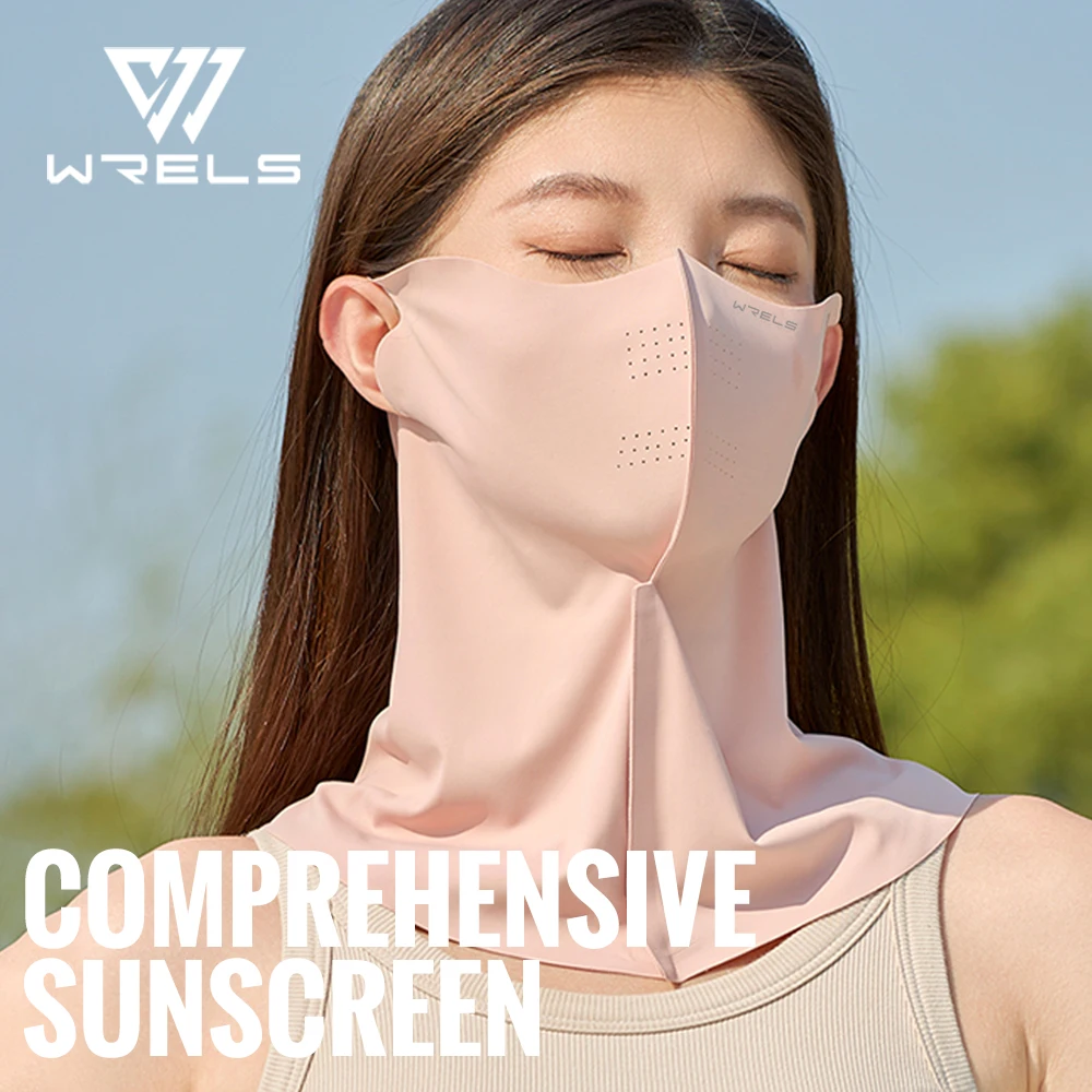 WRELS Ice Silk UV Protection Mask for Bicycle Breathable Ear Loop Mask Cooling Scarf Women Outdoor Sports Hiking Face Mask