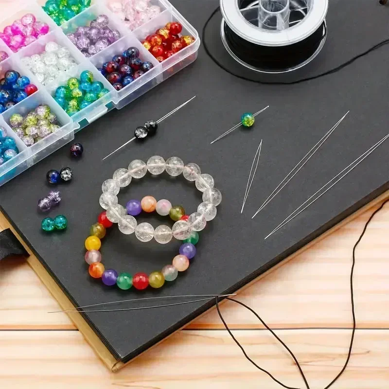 Beading Needles Pins Open Curved Big Eye Needle for Beads