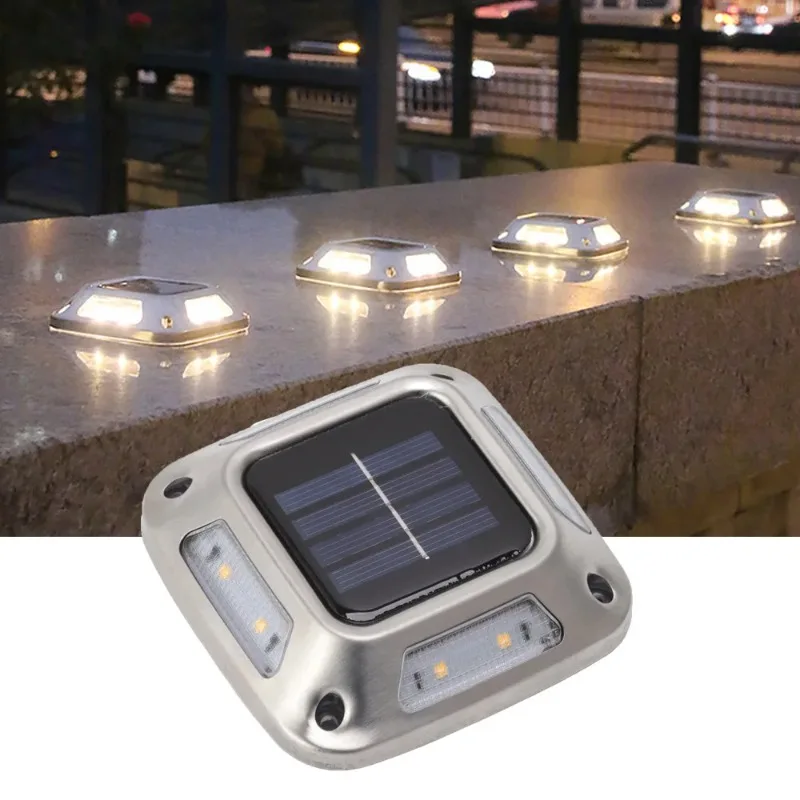 8 LED IP65 방수 태양광 램프 플로어 램프 정원용 야외 진입로 도로 표시 경로 계단 울타리 도로 부두 조명
