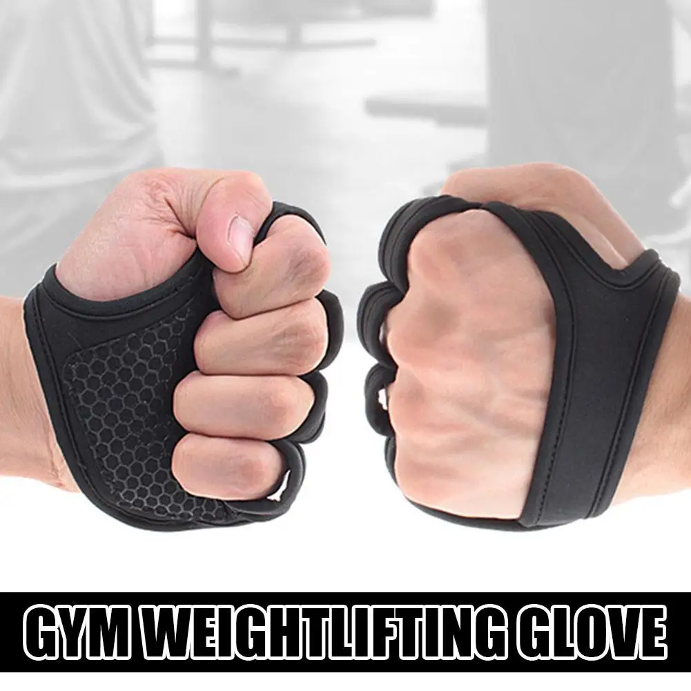 Gym Fitness Heavyweight Training Weightlifting Gloves Men Women Wristbands Non-Slip Half Finger Body Building Workout Gloves 3