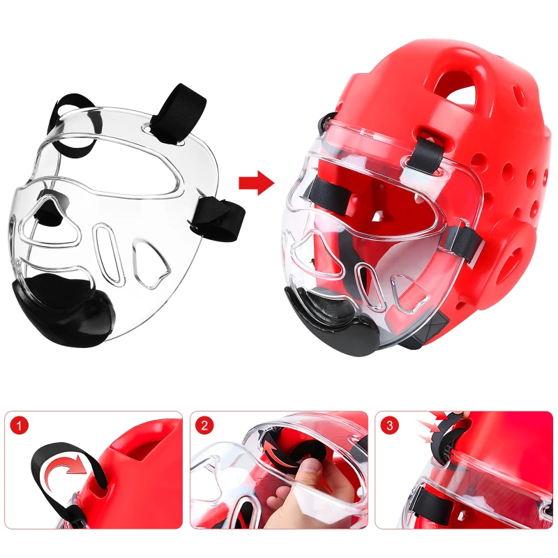 Description Picture 2 of itemTaekwondo Mask for Boxing Helmets Masks Gear Visor Guards Nasal Gloves Headgear