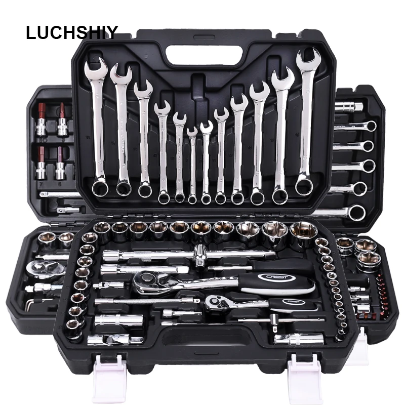 

10/52/59/82PC Professional Car Repair Hand Tool Set Auto Socket Wrench Ratchet Spanner Screwdriver Bits Mechanics Tools Kit Box