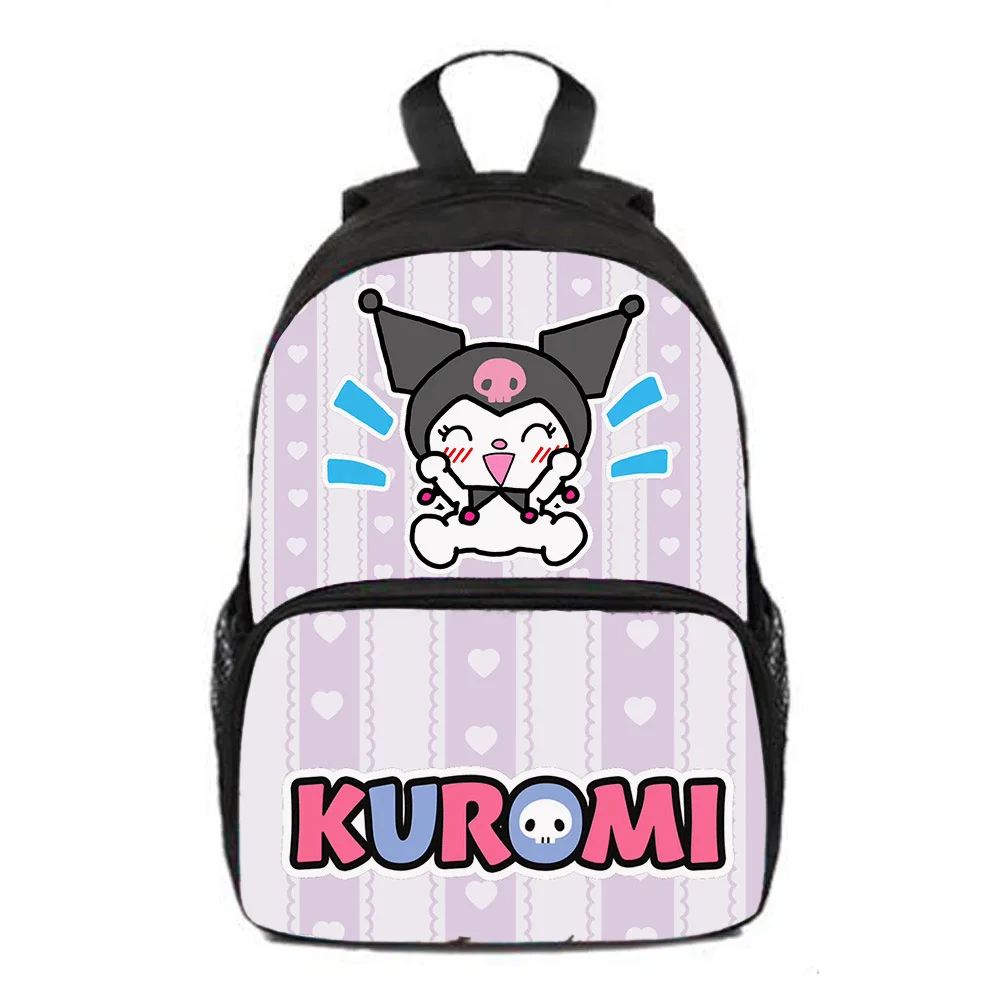 

Sanrio Kuromi Simple Oxford Cloth Student Backpackshoulders Outdoor Bag Beautiful Fashion Accessories Cartoon School Bag