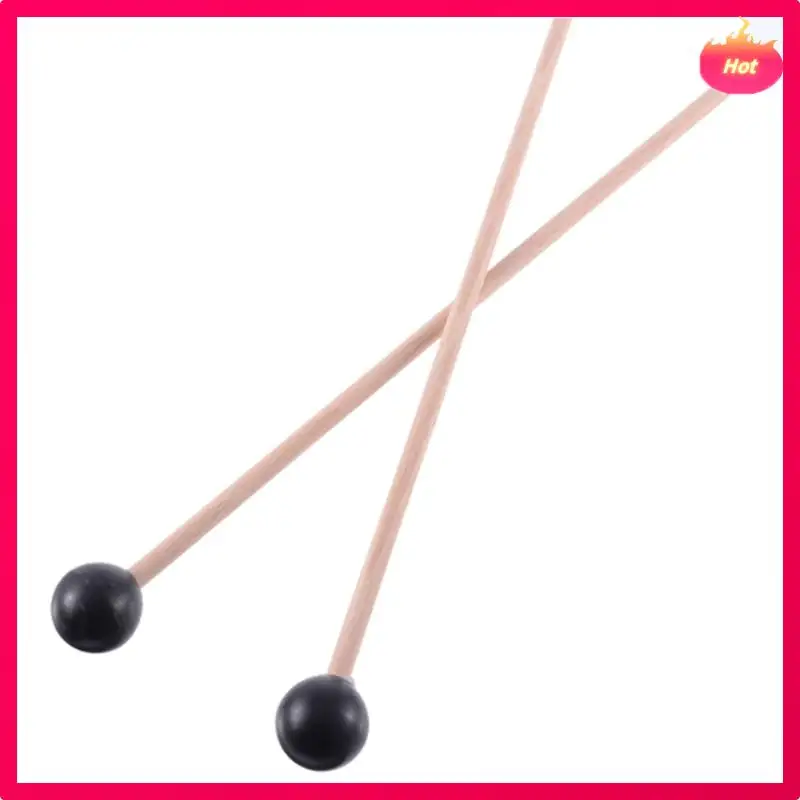 Multi 6Pcs Soft Rubber Head Sticks Wood Handle Bell Mallets For Glockenspiel Xylophone Bell Music Instruments Parts Black