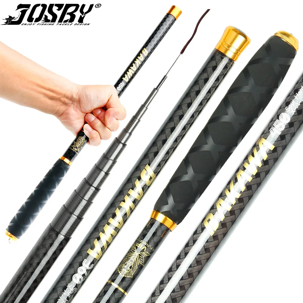 낚시대 2.7M 3.6M 4.5M 5.4M 6.3M 탄소 텔레스코픽 바위 낚싯대, 튼튼한 M 파워 텔레스코픽 여행 바다 보트 바위 낚싯대 8 JOSBY-카본 파이버 텔레스코픽 낚싯대, 스트림 핸드 폴 잉어 피더 Tenkara 1.8/2.7/3.6/5.4/6.3M 휴대용 페스카