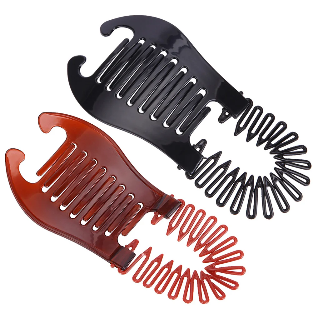 

6 Pcs Hair Barrettes for Thick Banana Vertical Clip Girls Ponytail Clips Women Plastic Interlocking Comb Miss