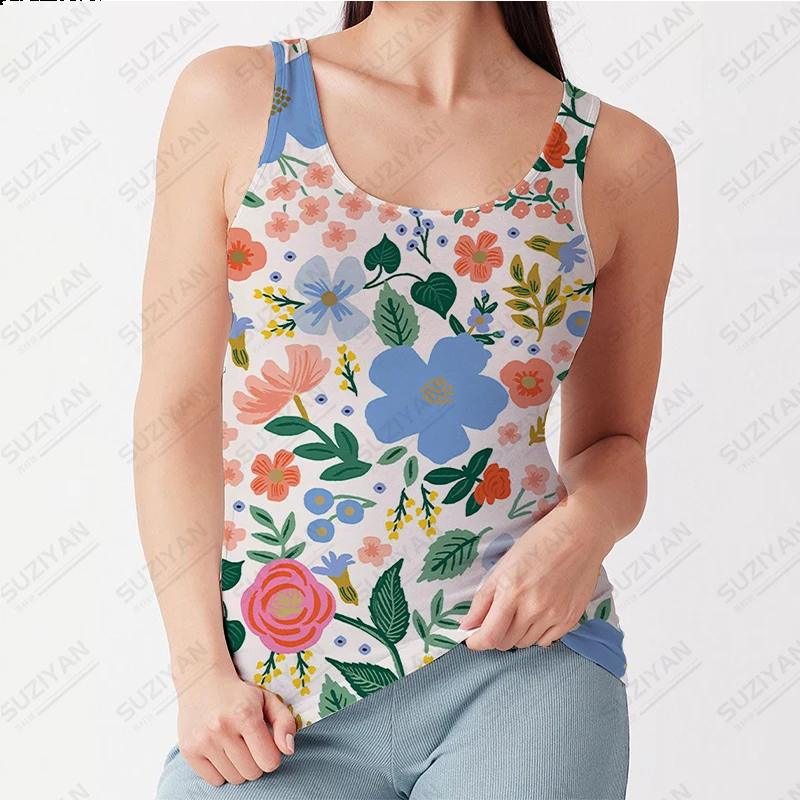 

Hot Selling Women's Tight Tank Top Temperament Casual Loose Large Sexy Top 3D Printing Women's Simple Tight Sleeveless Tank Top