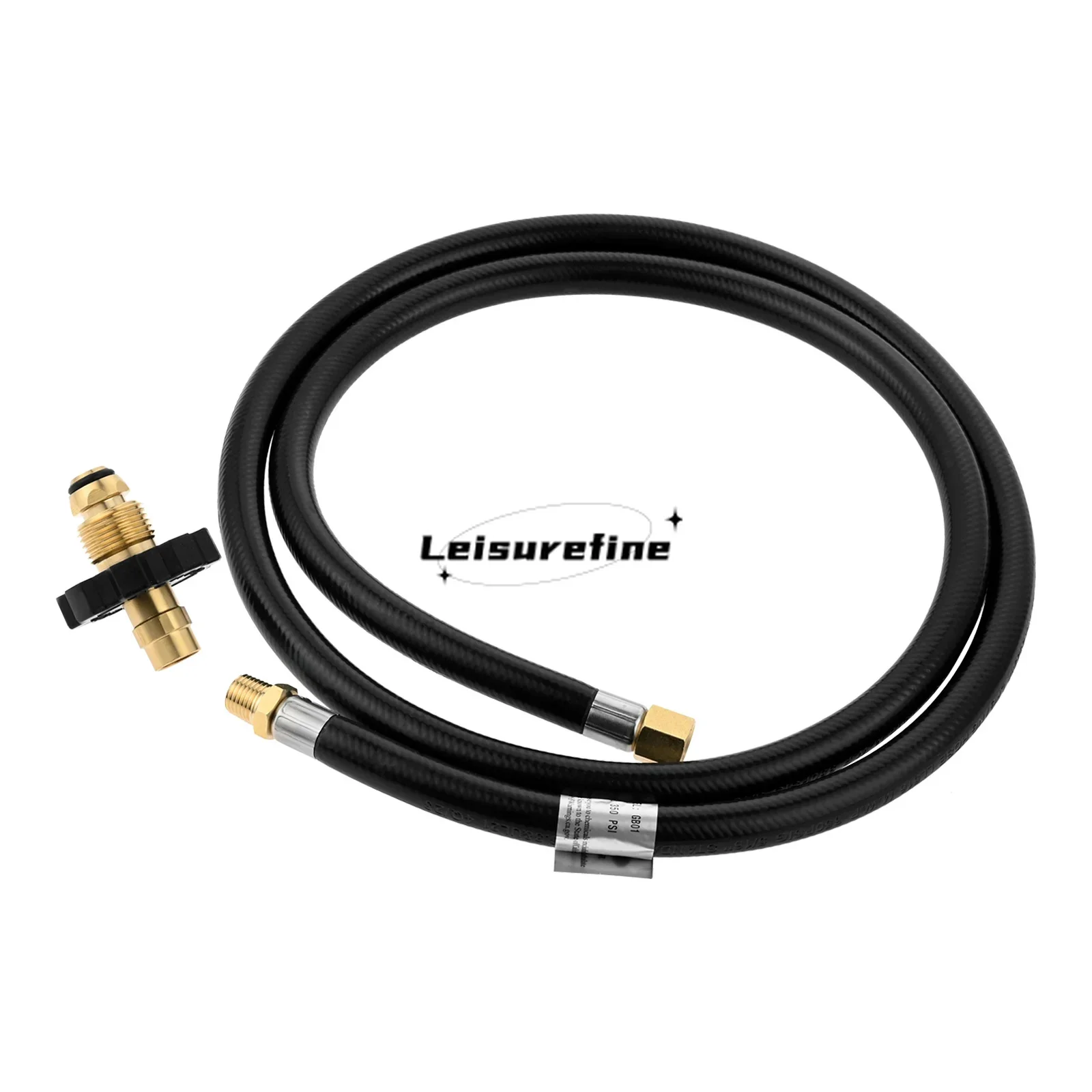 1/4 In NPT Propane Appliance Extension 5ft High Pressure Hose For Gas Grill Soft Nose POL Fitting 1/4" NPT Female Brass Coupler