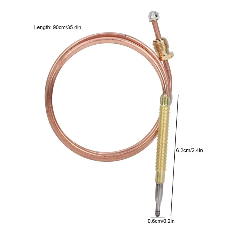 900mm/35.43inch Universal Probe Head Platinum and Rhodium Thermocouple Temperature Sensor for Gas Stove Oven