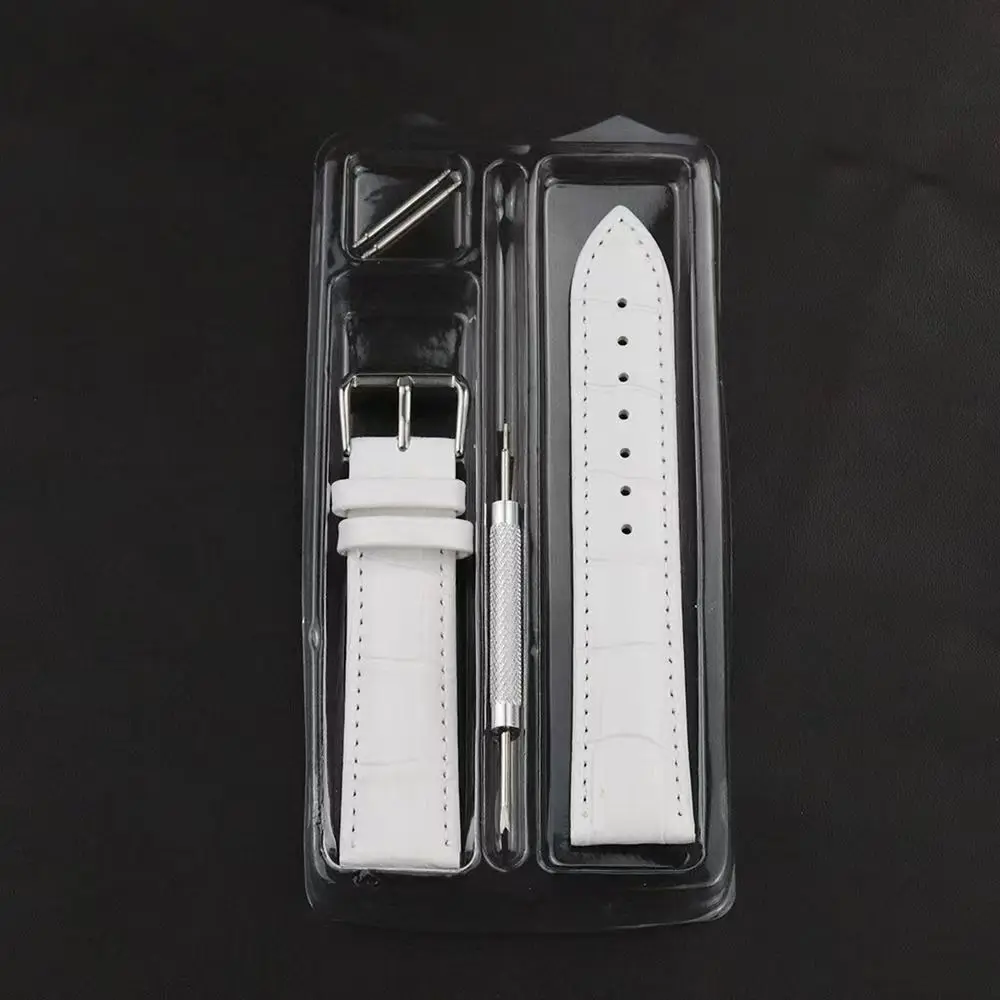 Premium Genuine Leather Watch Strap in Green, Purple, and Blue with Gift Box