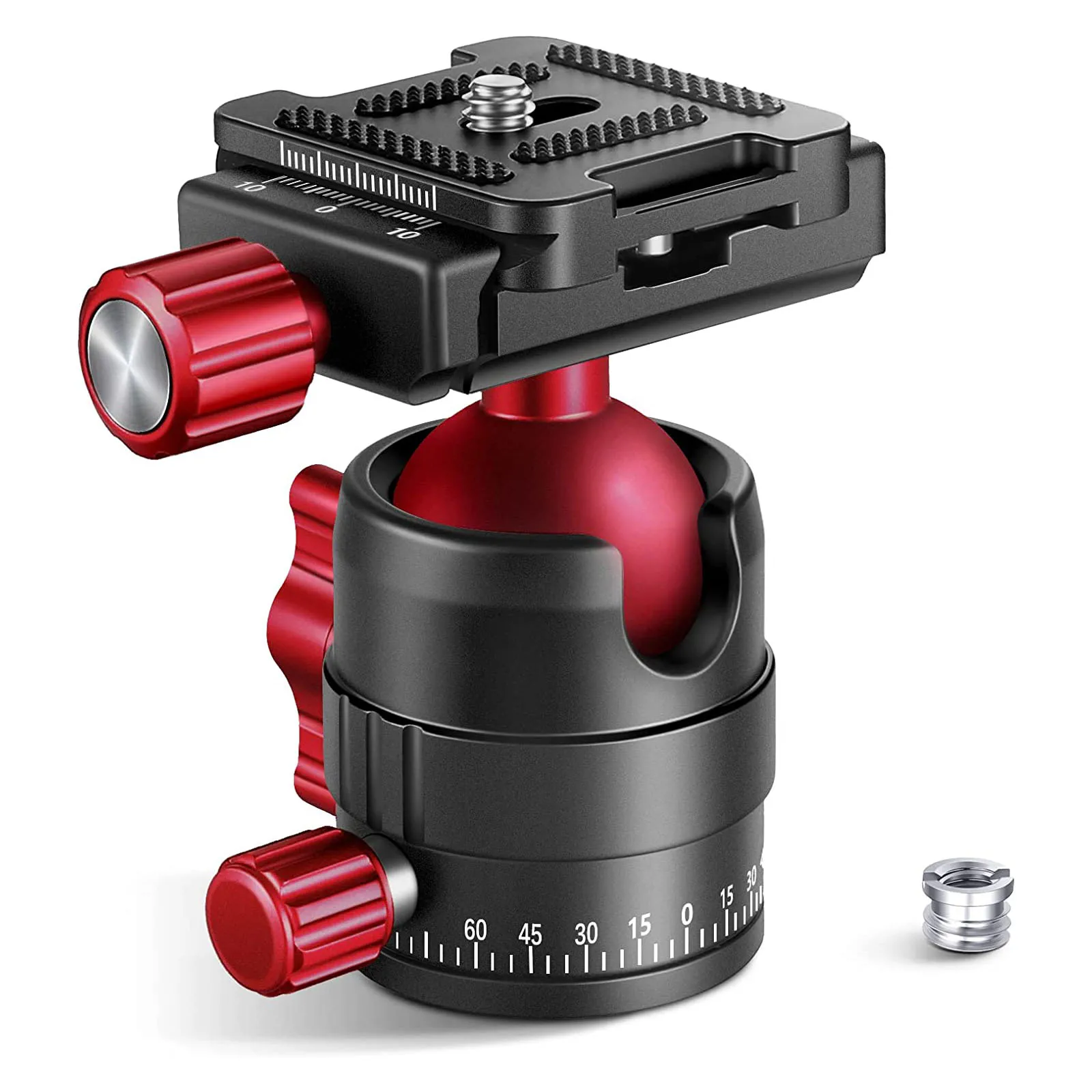 Testa A Sfera Per Treppiede 360° Con Sgancio Rapido - Supporto Rotante Per Fotocamera DSLR, Monopiede - Lega Alluminio