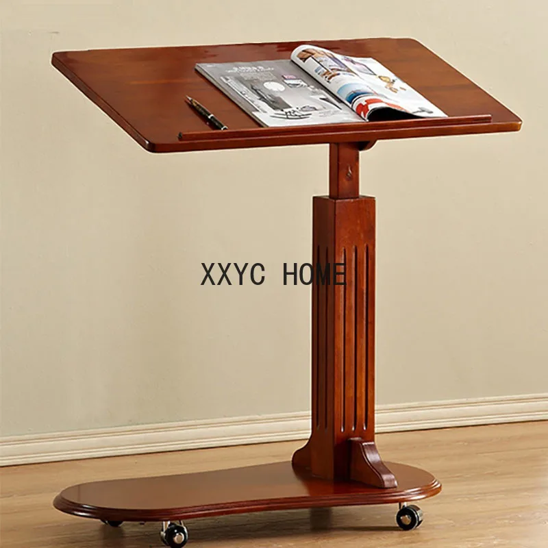 

American Solid Wood Laptop Desk Writing Movable Lifting Bedroom Lazy Person Bedside Bed Desk Study Table