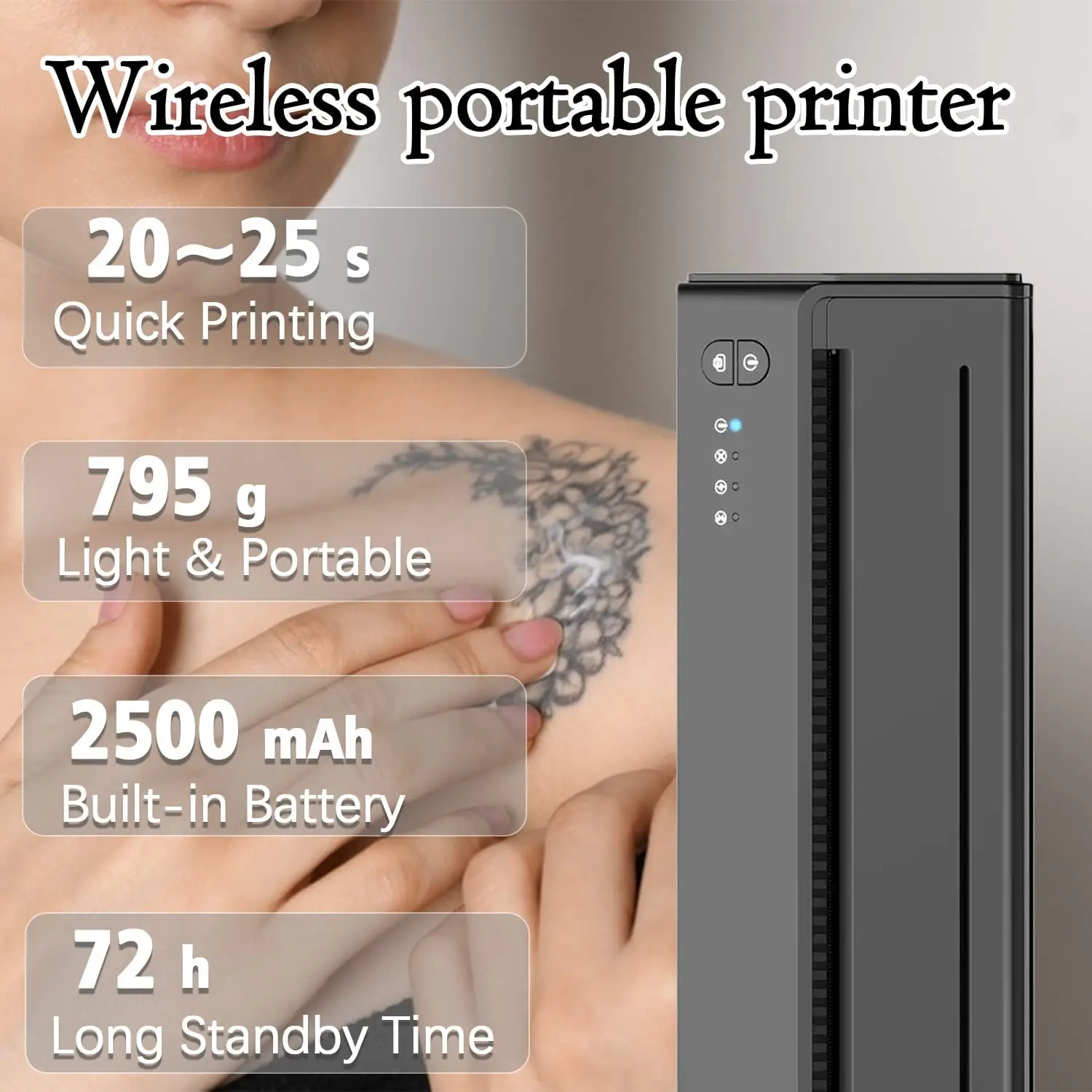 Wireless Tattoo Stencil Transfer Printer Machine ATS886 Portable