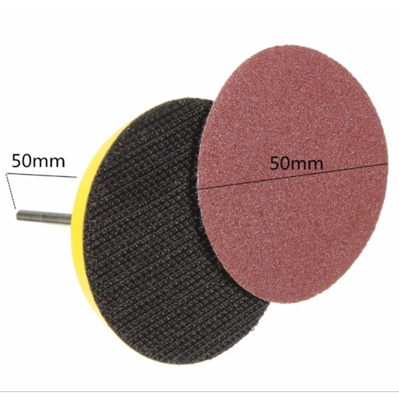 Sanding Discs Pad Kit 2 Inch 50mm Sandpaper 1/4 Inch Shank Sponge Cushions for Drill Grinder Precision Tools 200 Pack