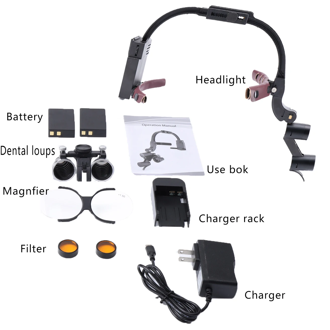 Headlamp Medical  3.5X Dental Loupes Dental Magnifier Material Dentistry Dental Dentistry Surgical Headlight