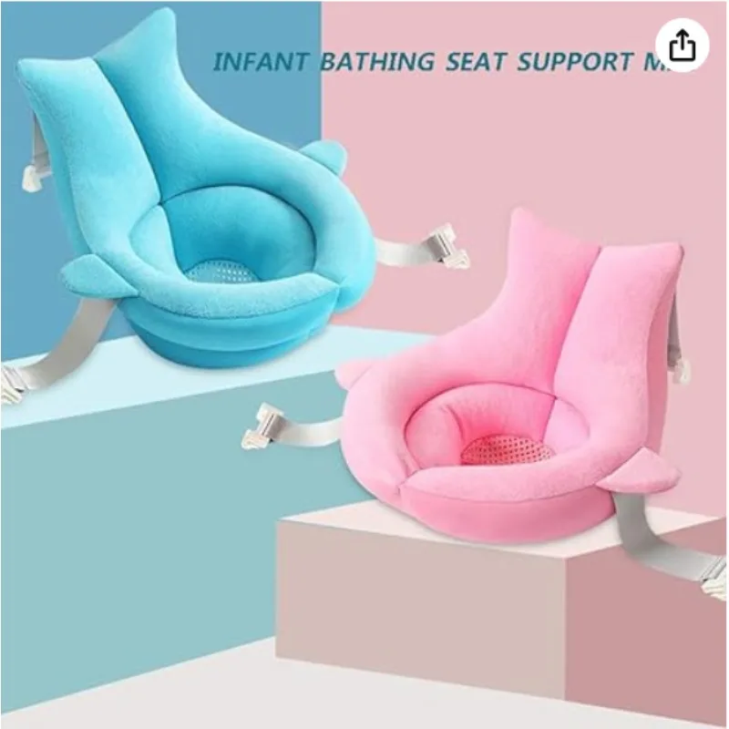 Imbracatura e rete di supporto per bagnetto regolabile, sedile per vasca da bagno per neonato in morbida rete, cuscino per doccia con sospensione antiscivolo per lavello/vasca, portatile - immagine 2