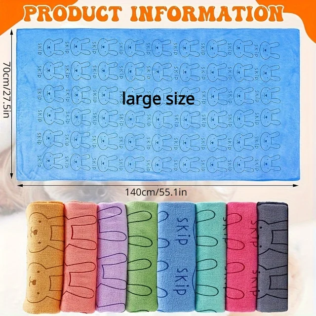 1pc Ultra Fine Fiber Super Absorbent Pet Bath Towel, Fast Drying, Soft and Comfortable Small To Large Dog and Cat Grooming Towel 5
