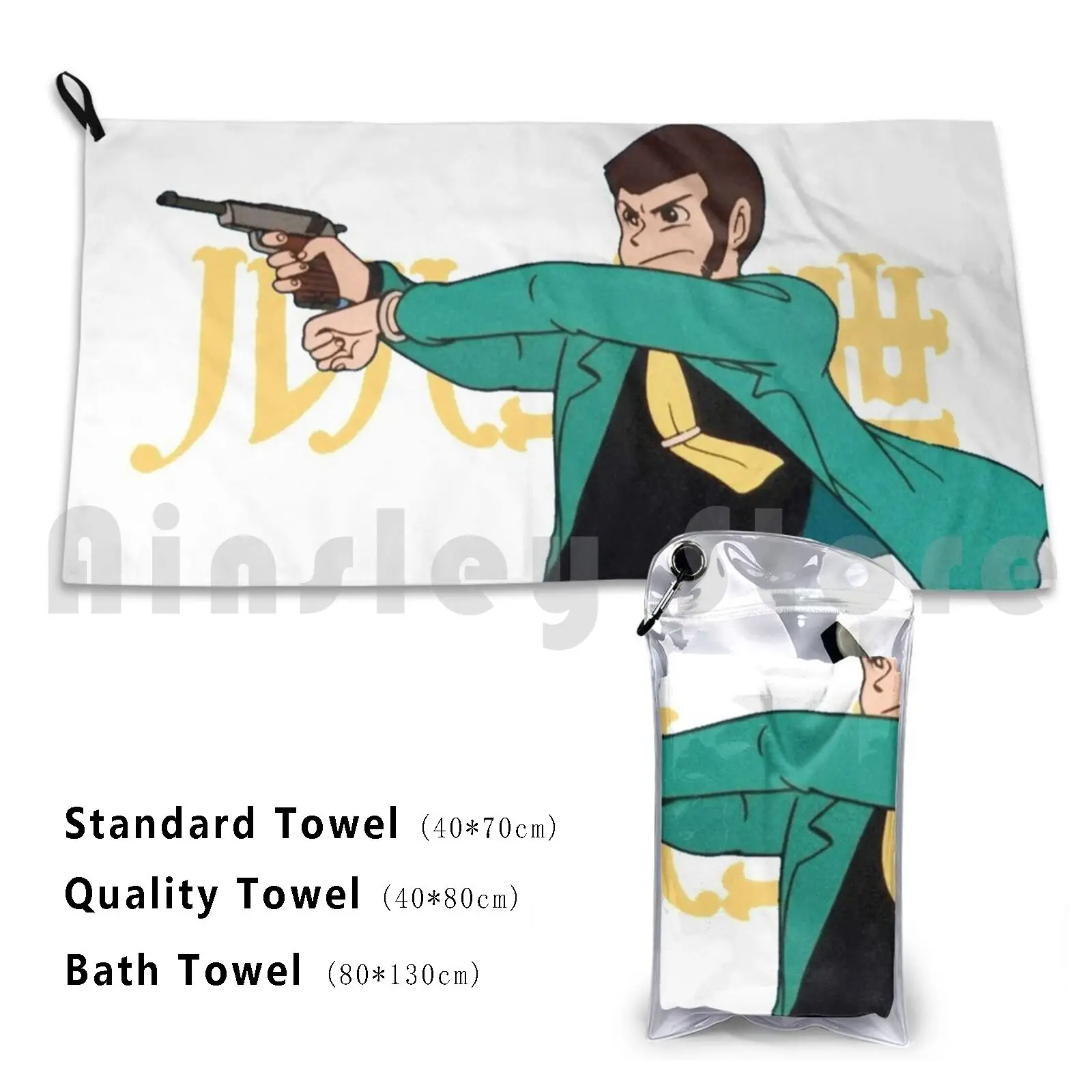 Lupin Iii-Asciugamano Da Bagno Gunslinger Cuscino Da Spiaggia Lupin Iii Lupin Aresser Lupin Zenigata Puzzle Fujiko Mine